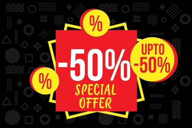 Special offer upto 50 percent advertising banner