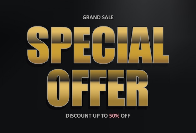 Offerta speciale, fino al 50% di sconto banner promozionale di sconto.