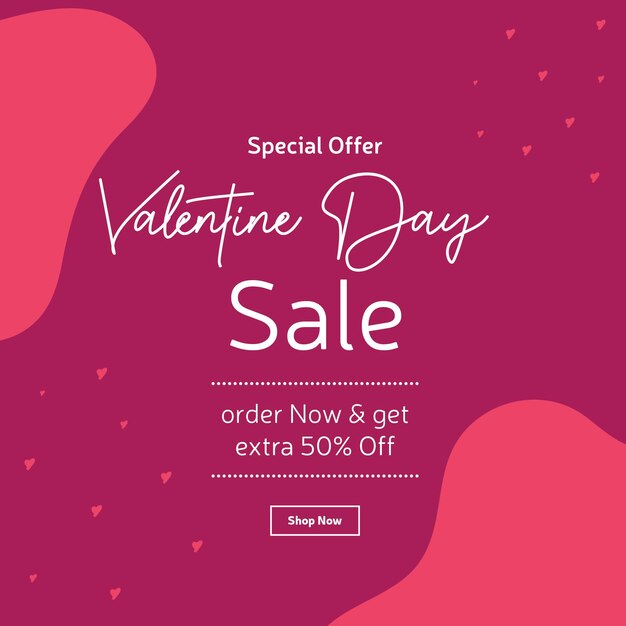 Special offer valentine day sale banner design