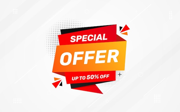 Special offer vector design template sale banner tag special offer discount label limited time special offer banner for marketing promotion retail store shop online store or website