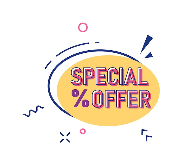 Special offer with percentage discount vector sale sticker