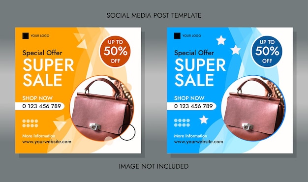 Special offer with super sale event for media post online