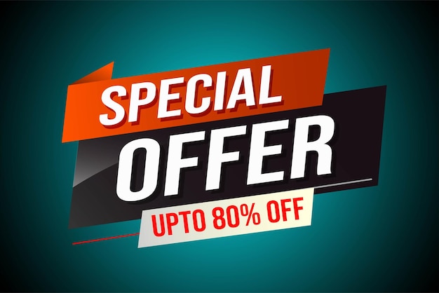 special offer word concept vector illustration red modern futuristic 3d style