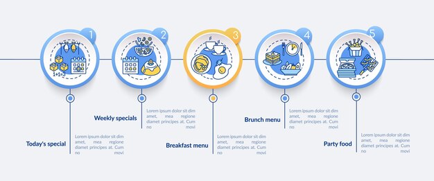 Специальные предложения инфографики шаблон. элементы презентации ограниченного питания.