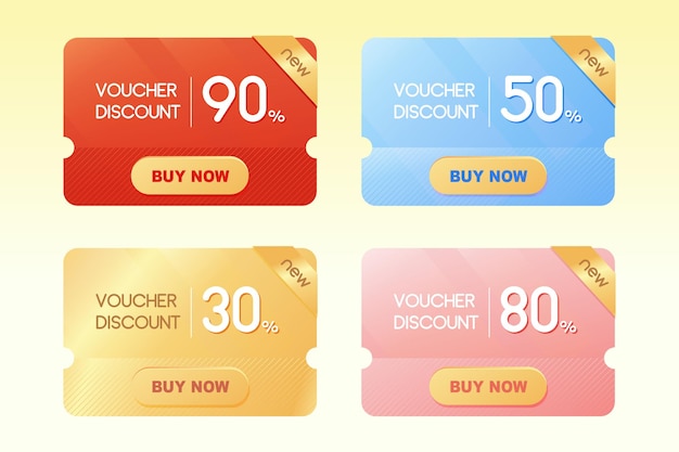 Vector special offers promo vouchers discount templates set