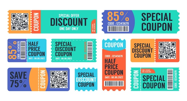 Vector special offers promo vouchers templates set