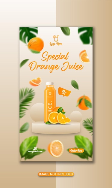 special orange juice flyer template poster or special fruit juice flyer design premium vector