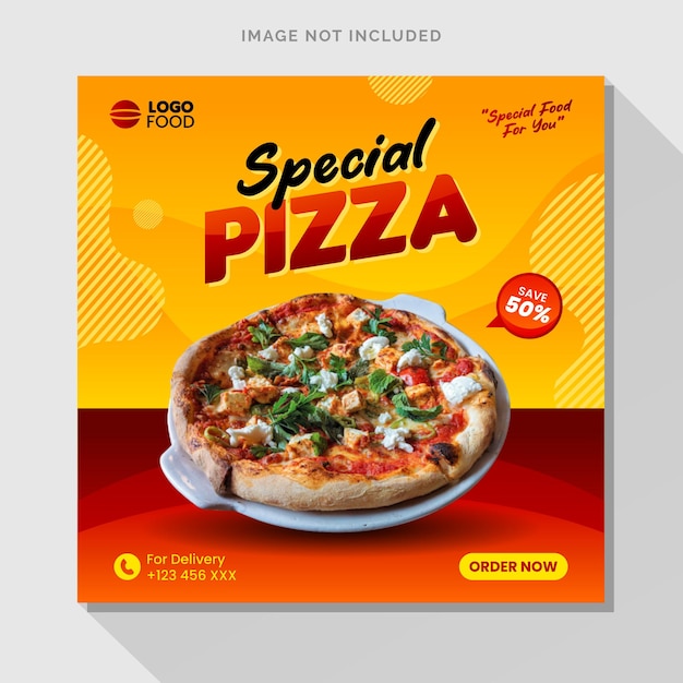 Special pizza food social media post template