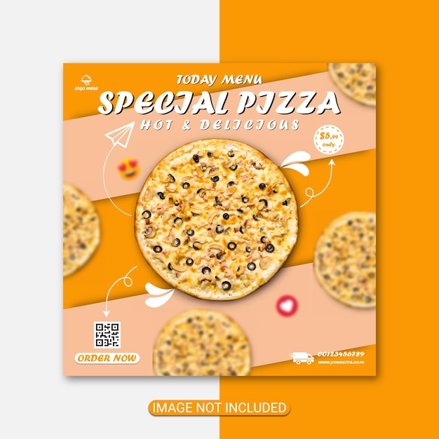 Speciale pizza poster design vettore premium