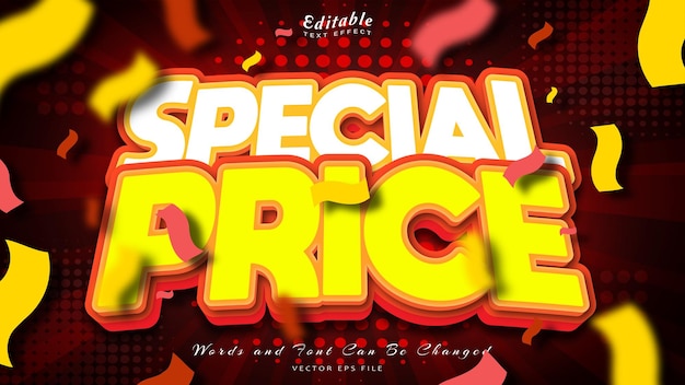 Special price editable text effect