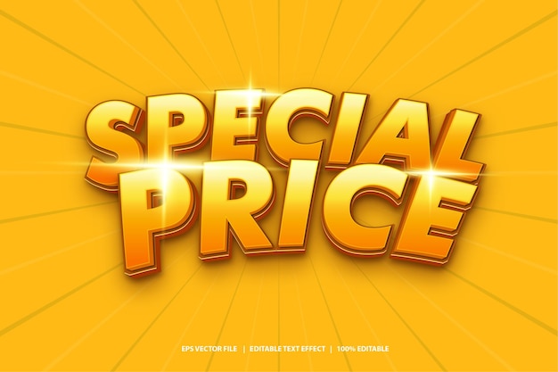 Vector special price editable text effects