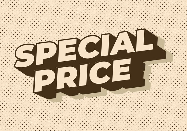 Special price Text effect in 3D style with good and eye catching colors