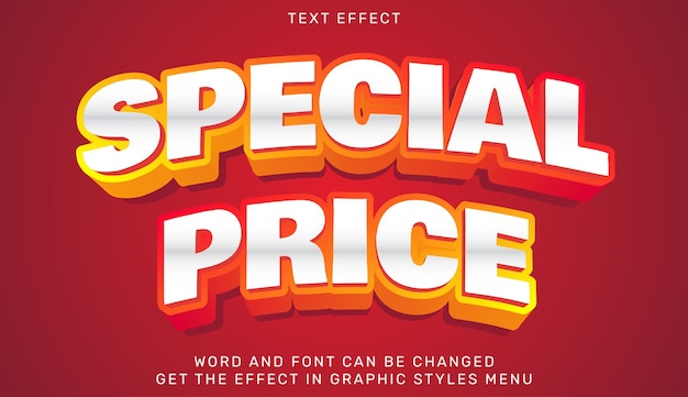 Vettore modello speciale per l'effetto testo dei prezzi nella progettazione 3d
