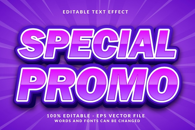special promo 3d editable text effect style template