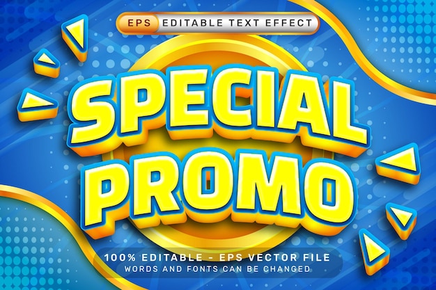 Vector special promo 3d text effect and editable text effect