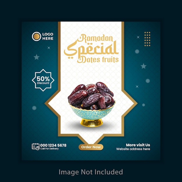 special Ramadan food banner and social media post template design