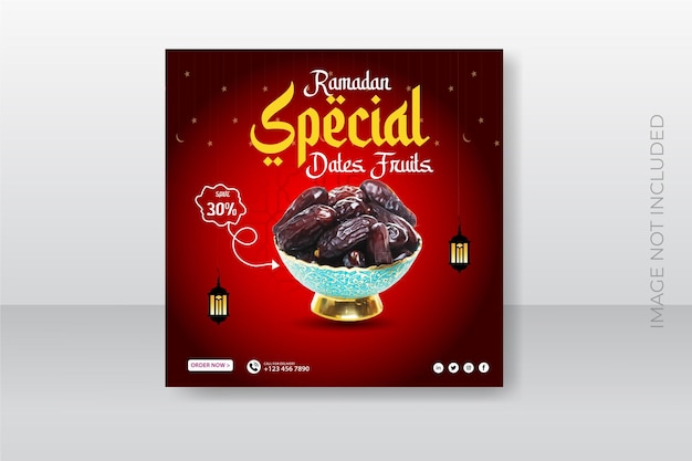 Menu speciale ramadan social media food vector template design