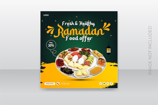 Vector special ramadan menu social media food vector template design