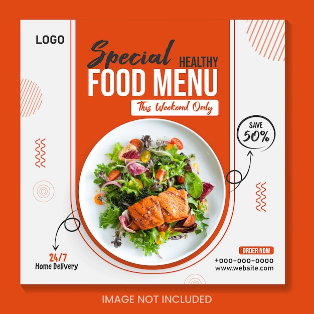 special restaurant food menu design Social media food banner design