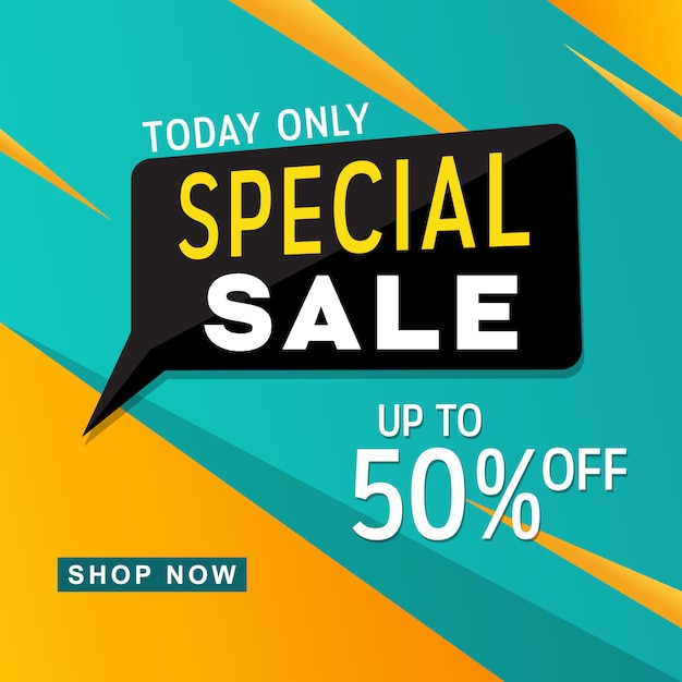 Special sale discount offer promotion web app banner vector illustration