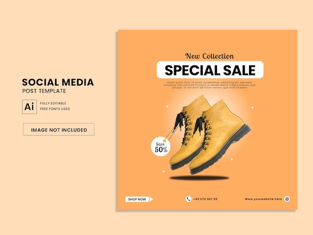 Special sale social media promotion banner template Premium Vector