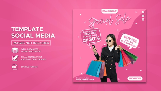 Special sale social media promotion design template