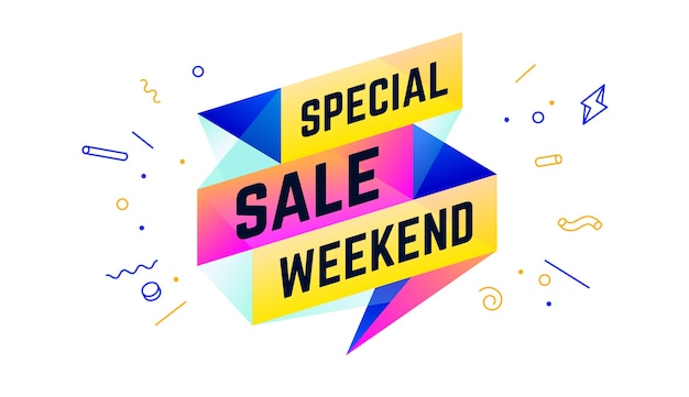 Vector special sale weekend illustration