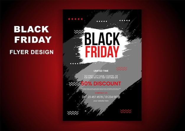 Special sell offer black friday flyer poster design template