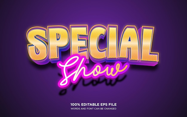 Vector special show 3d editable text style effect