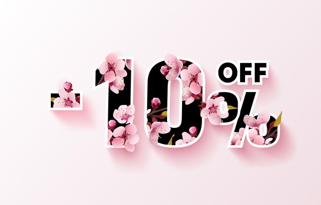 Special spring discount as a gift to the buyer 10 Percentage off sale Vector