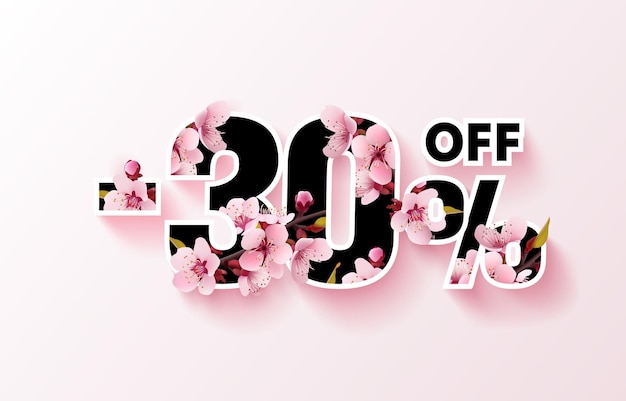 Special spring discount as a gift to the buyer 30 Percentage off sale Vector