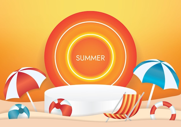 special summer sale podium vector art background