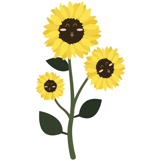 Vector special sunflower clipart designsunflower with sunglasses