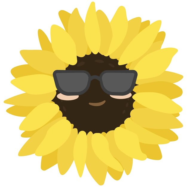 Special sunflower clipart designSunflower with sunglasses