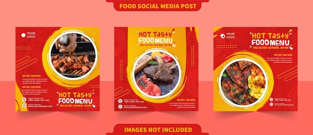 소셜 미디어 포스트 전단지 포스터 배너 템플릿을 위한 특별 맛있는 음식 레스토랑 프로모션 메뉴 콘텐츠