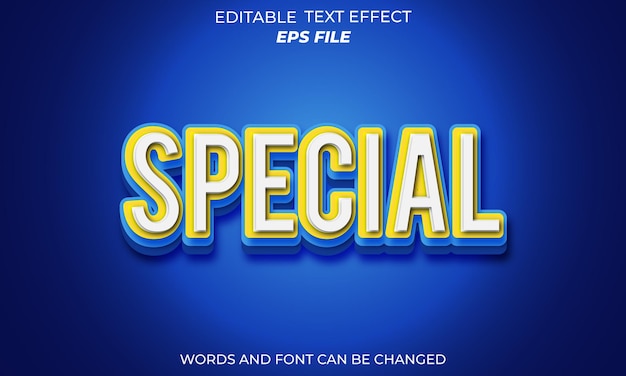 Special text effect font editable typography 3d text vector template