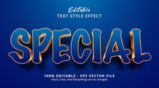 Special text on gold and blue color movie style, editable text effect