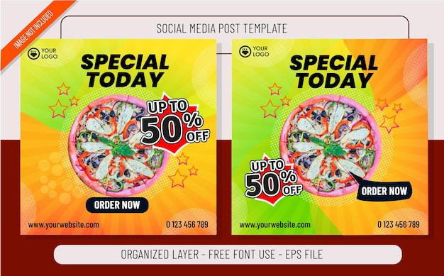 Vector special today menu post template