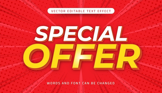 Speciale aanbieding bewerkbaar teksteffect