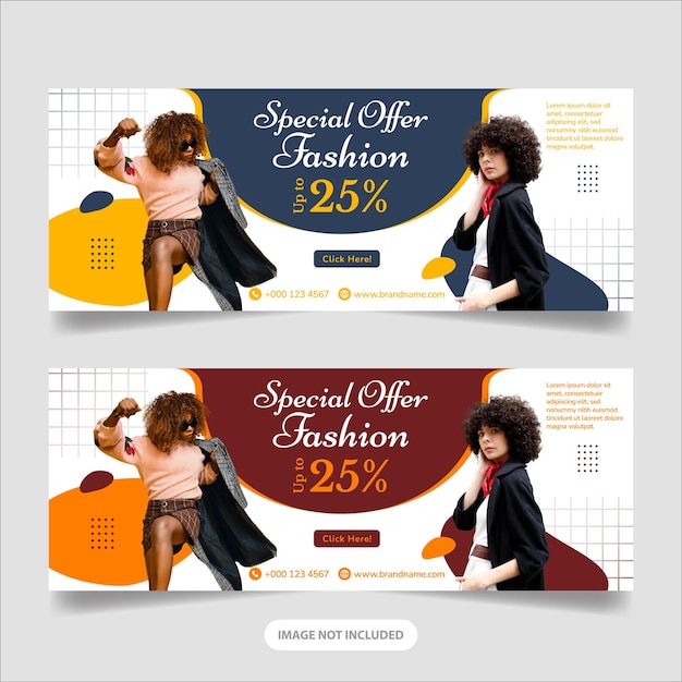 Vector speciale aanbieding fashion banner met facebook cover vector template