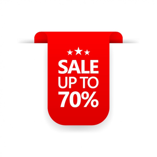 Speciale aanbieding teken Prijskaartje te koop tot 70% korting promotie Winkelen tags lijn pictogram