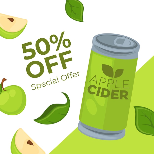 Speciale aanbieding voor appelciderdrank procent korting