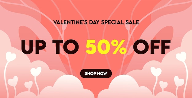 Speciale aanbieding voor Valentijnsdag. sjabloon voor advertentiebanners