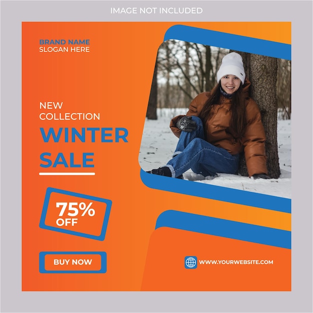 Speciale aanbieding winter grote verkoop en social media post banner