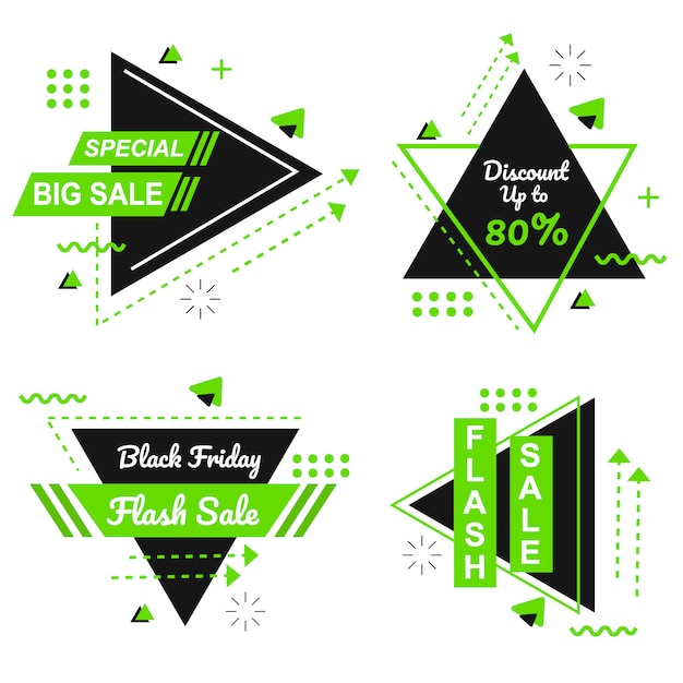 Vector speciale black friday green banner set vector