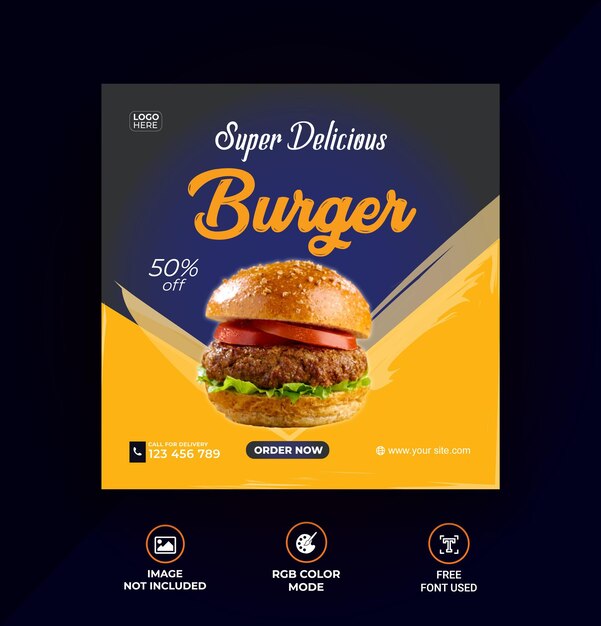 Speciale burger social media post