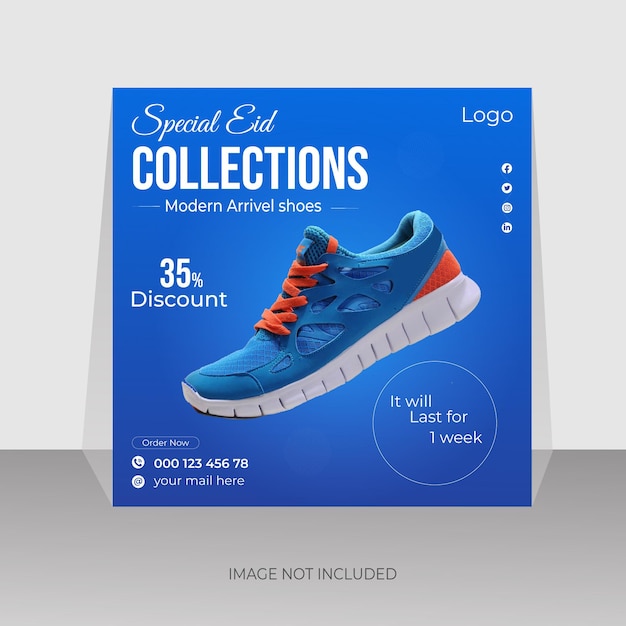 speciale Eid-collecties postontwerp voor sociale media voor schoenen
