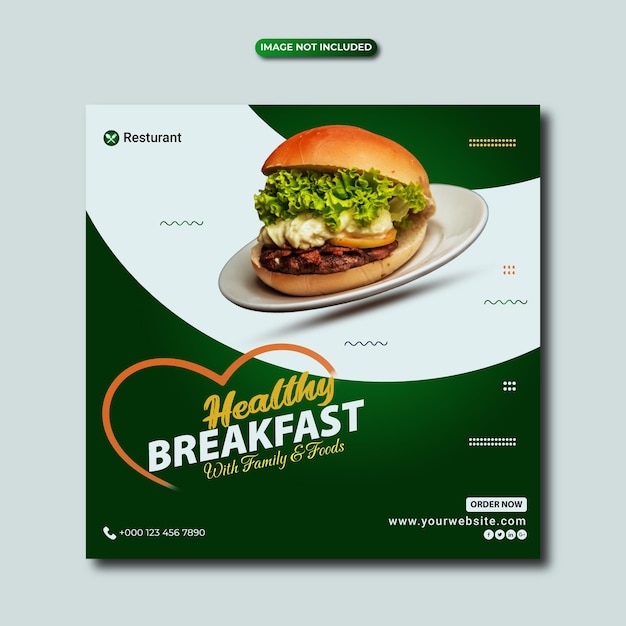 Speciale fastfood heerlijke hamburger menu social media post ontwerpsjabloon