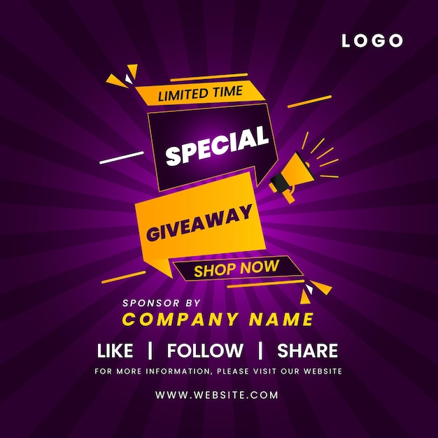Speciale Giveaway Social Media Post Template
