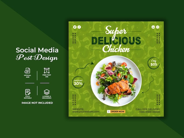 Vector speciale heerlijke menu-eten social media promotie en banner post ontwerpsjabloon